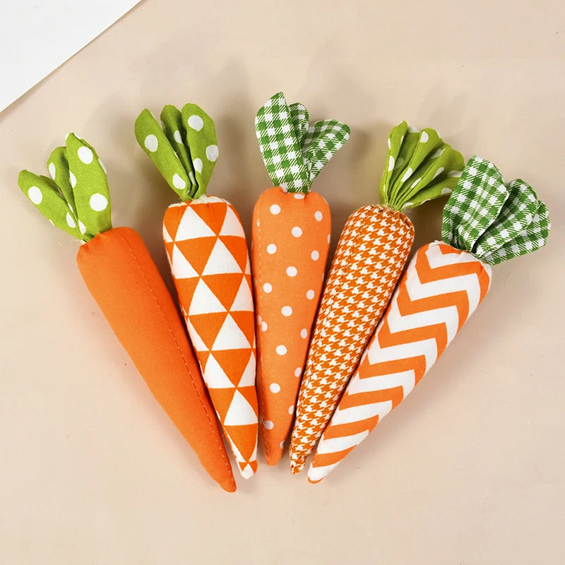 Artificial Carrot Decorations – Set of 1, 3, or 5 Soft Fabric Carrots for Spring, Seasonal Displays, Parties, Home Decor, and Crafts - Home Fads
