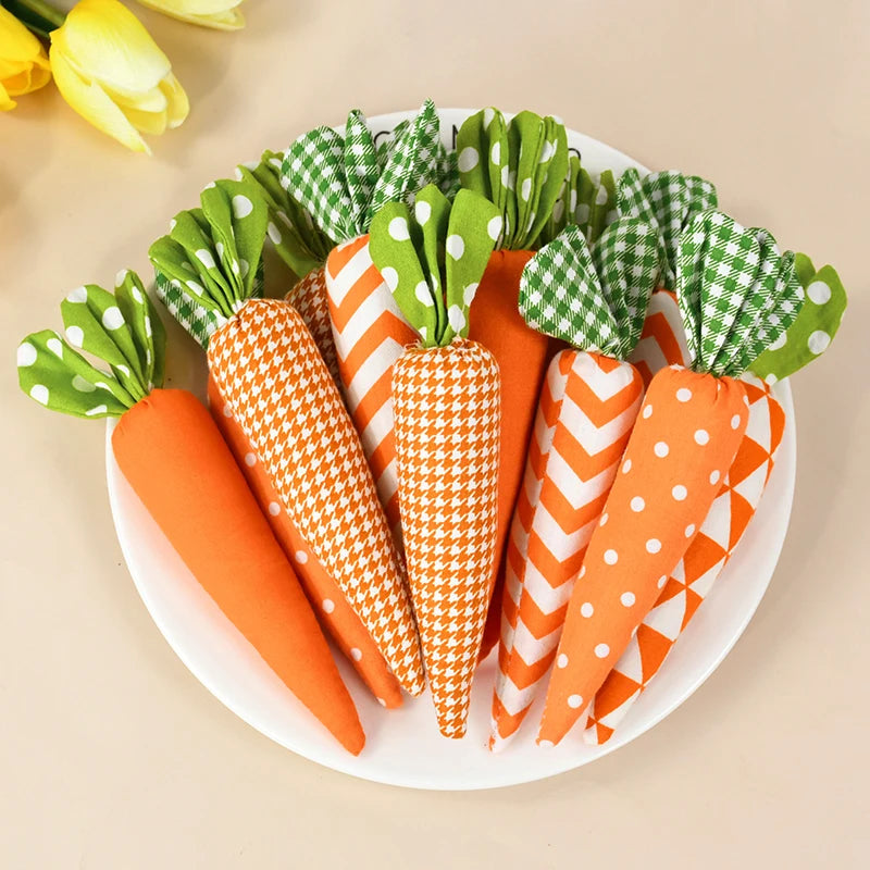 Artificial Carrot Decorations – Set of 1, 3, or 5 Soft Fabric Carrots for Spring, Seasonal Displays, Parties, Home Decor, and Crafts - Home Fads