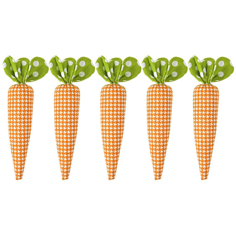 Artificial Carrot Decorations – Set of 1, 3, or 5 Soft Fabric Carrots for Spring, Seasonal Displays, Parties, Home Decor, and Crafts - Home Fads
