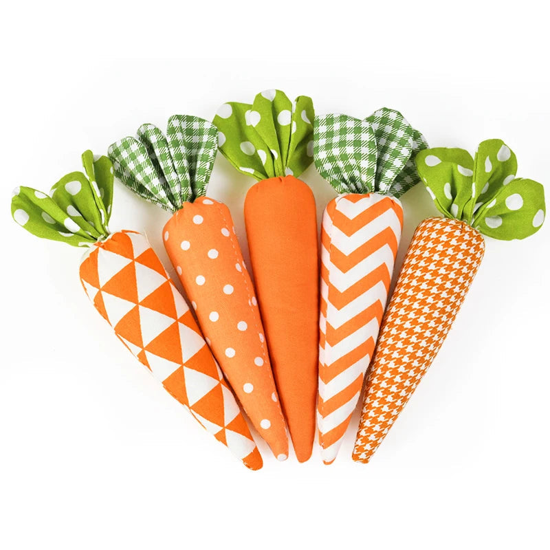 Artificial Carrot Decorations – Set of 1, 3, or 5 Soft Fabric Carrots for Spring, Seasonal Displays, Parties, Home Decor, and Crafts - Home Fads
