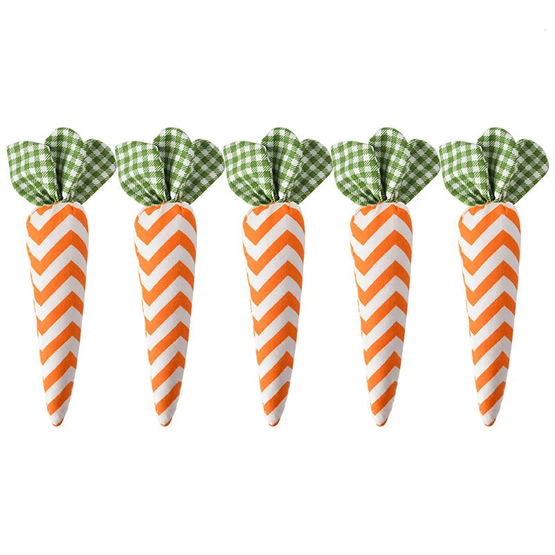 Artificial Carrot Decorations – Set of 1, 3, or 5 Soft Fabric Carrots for Spring, Seasonal Displays, Parties, Home Decor, and Crafts - Home Fads