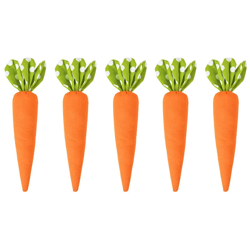Artificial Carrot Decorations – Set of 1, 3, or 5 Soft Fabric Carrots for Spring, Seasonal Displays, Parties, Home Decor, and Crafts - Home Fads