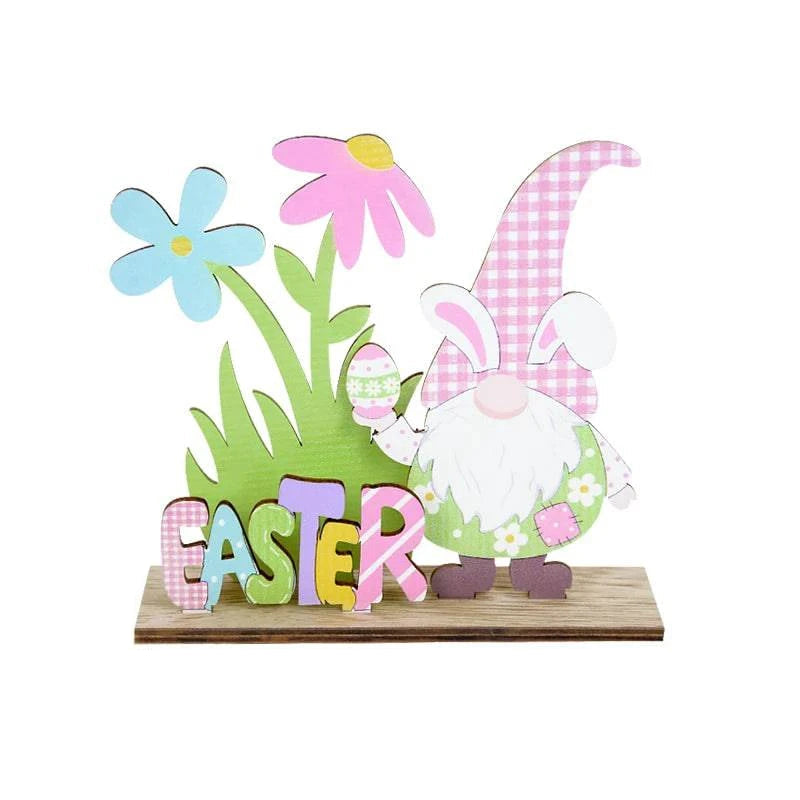 Artisanal Wooden Signs DIY Craft for Desktop Centerpieces – Featuring Decorative Rabbit, Flower, and Gnome Ornaments - Home Fads