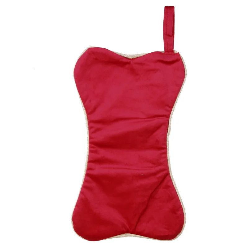 Bone-Shaped Pet Christmas Stocking – Holiday Candy Bag for Home Décor and Seasonal Gifts - Home Fads