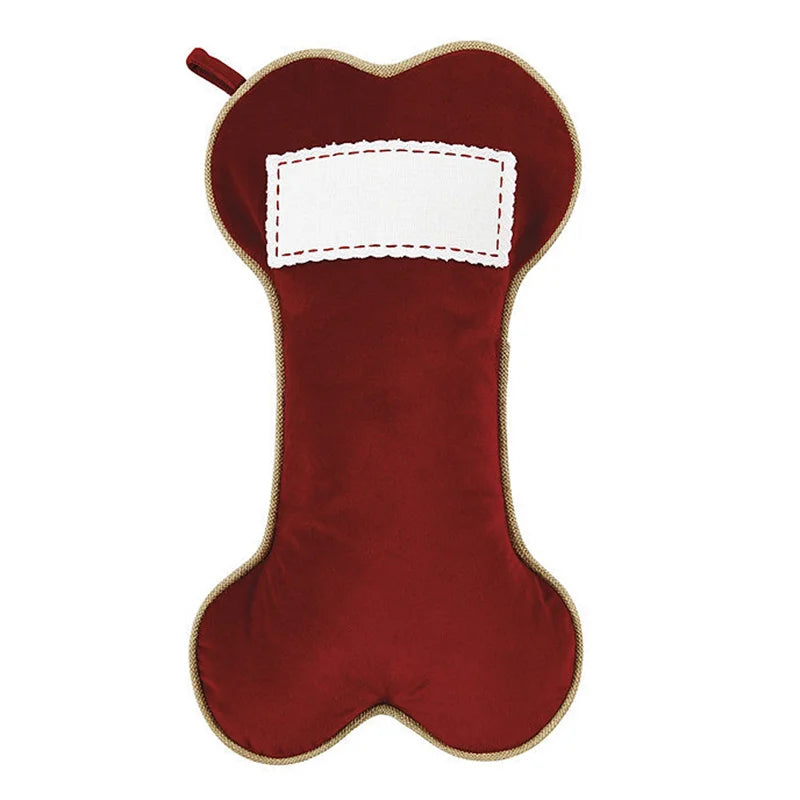 Bone-Shaped Pet Christmas Stocking – Holiday Candy Bag for Home Décor and Seasonal Gifts - Home Fads