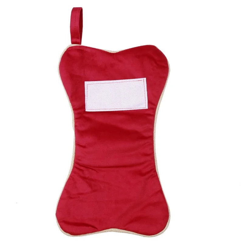 Bone-Shaped Pet Christmas Stocking – Holiday Candy Bag for Home Décor and Seasonal Gifts - Home Fads