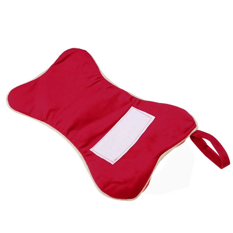Bone-Shaped Pet Christmas Stocking – Holiday Candy Bag for Home Décor and Seasonal Gifts - Home Fads