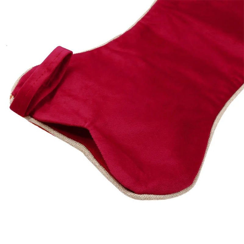 Bone-Shaped Pet Christmas Stocking – Holiday Candy Bag for Home Décor and Seasonal Gifts - Home Fads