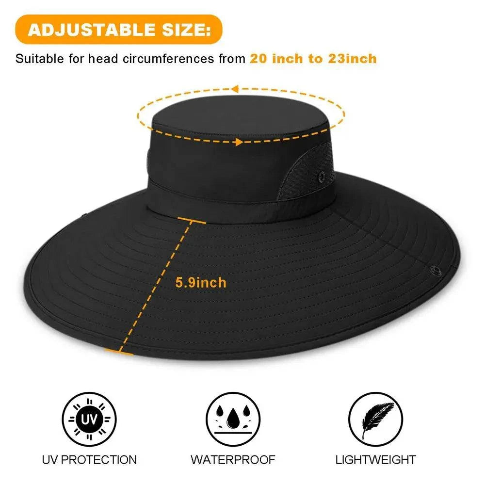 Breathable Cotton Sun Fisherman Hat with Wide Visor Brim for Men and Women - Perfect for Beach, Hiking, Fishing, and Outdoor Adventures - Home Fads
