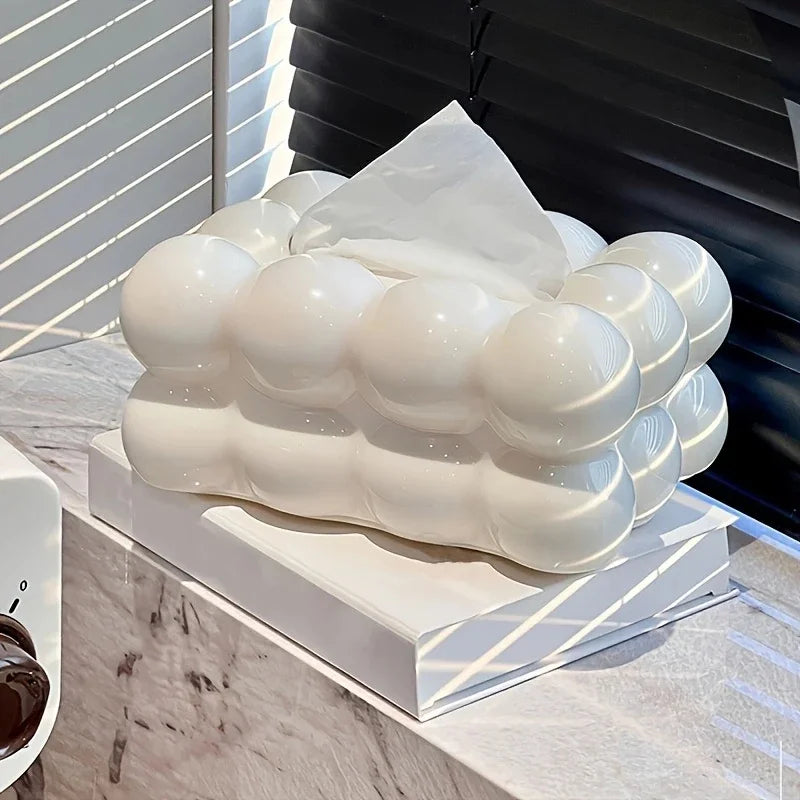Bubble-Shape Tissue Box Cover – Decorative Seat-Style Facial Tissue Holder - Home Fads