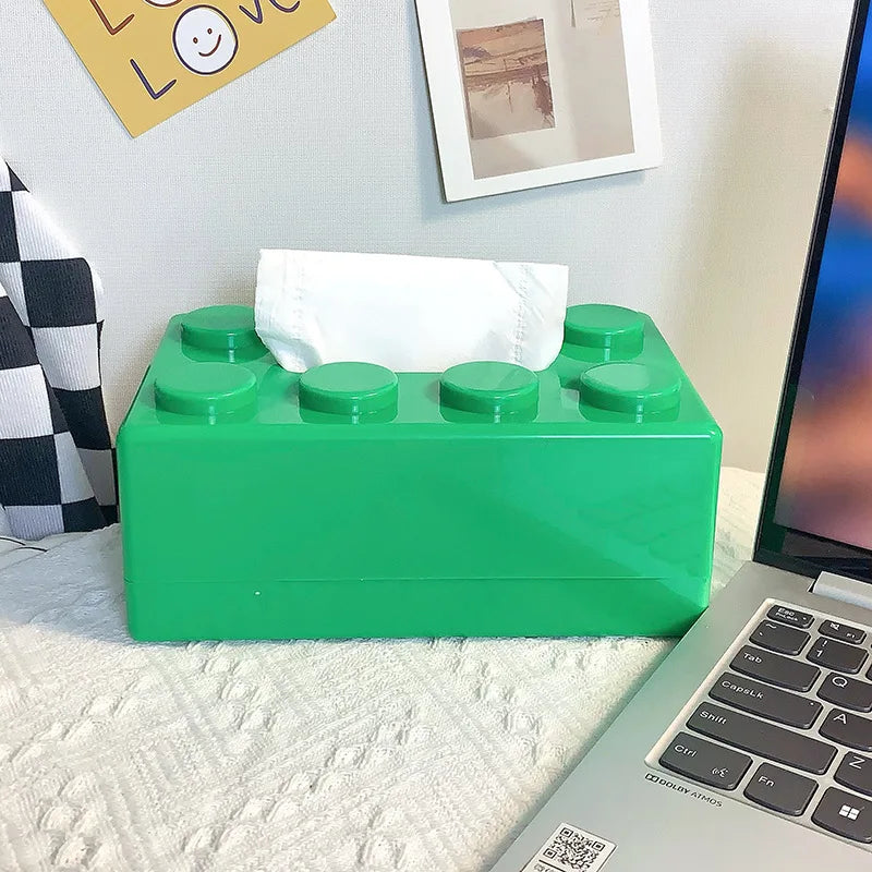 Building Block Tissue Holder – Stylish ABS Dispenser for Home, Office & Kids' Room - Home Fads