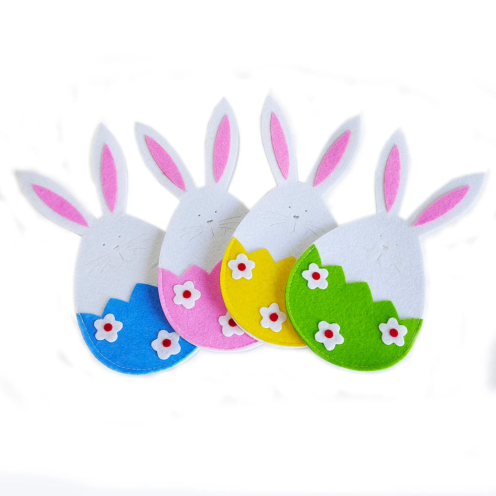 Carrot or Bunny Tableware Holders – Set of 4 Creative Cutlery Bags for Spring and Holiday Parties - Home Fads
