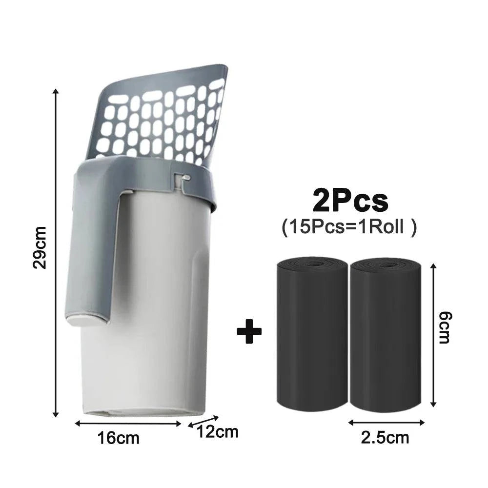 Cat Litter Scoop with Refill Bags - Efficient Pet Waste Management Tool for Clean and Hygienic Litter Boxes - Home Fads