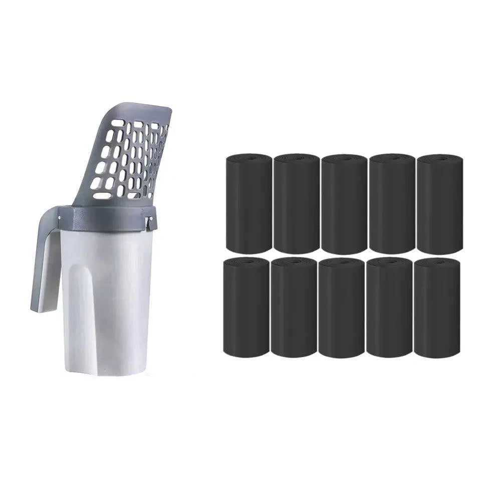 Cat Litter Scoop with Refill Bags - Efficient Pet Waste Management Tool for Clean and Hygienic Litter Boxes - Home Fads