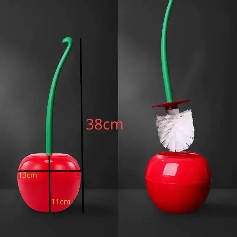 Cherry-Shaped Toilet Brush and Holder Set – Stylish Bathroom Accessory with High-Quality Thick Brush Head and Anti-Slip Handle - Home Fads