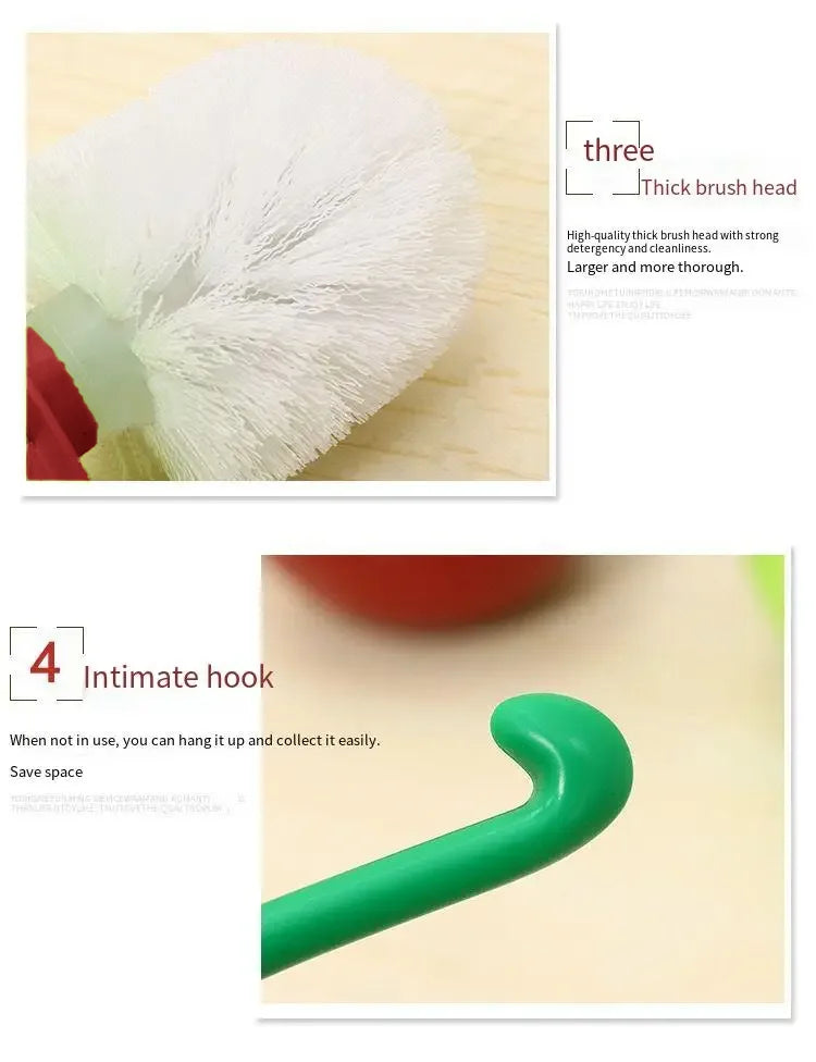 Cherry-Shaped Toilet Brush and Holder Set – Stylish Bathroom Accessory with High-Quality Thick Brush Head and Anti-Slip Handle - Home Fads
