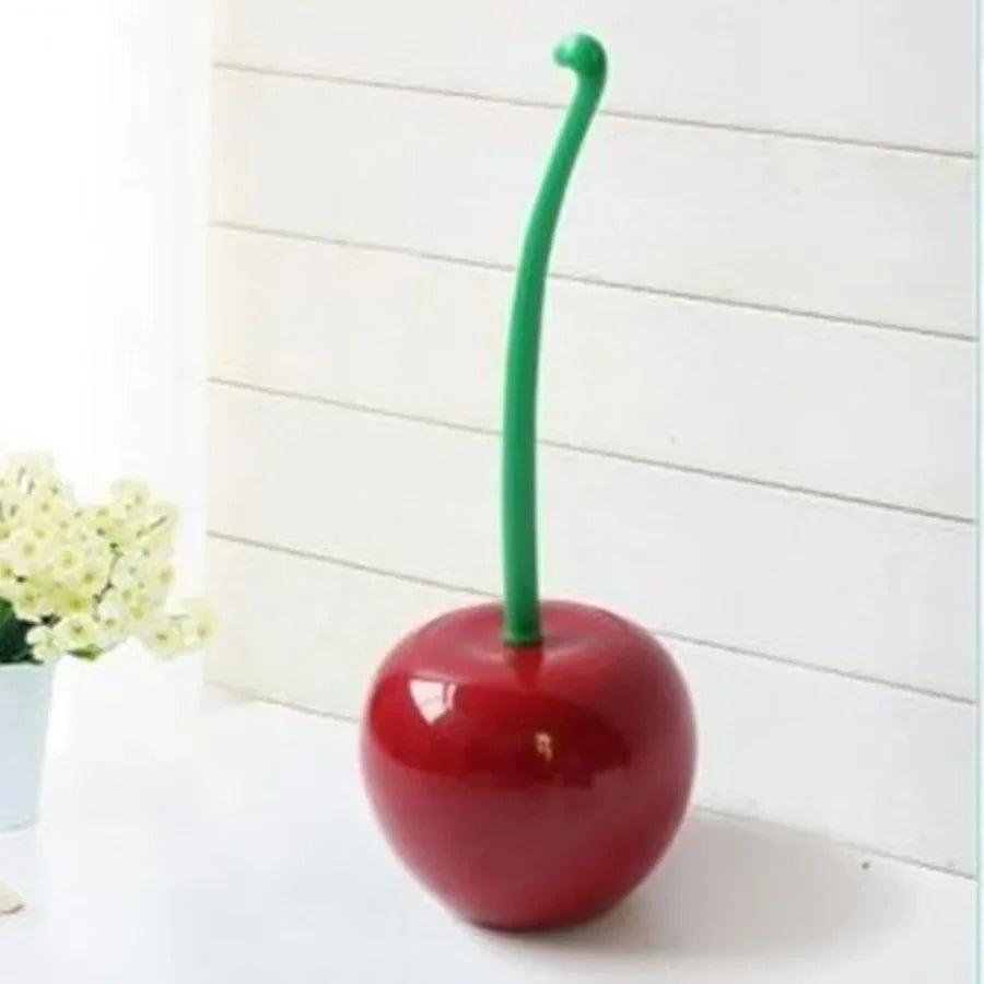 Cherry-Shaped Toilet Brush and Holder Set – Stylish Bathroom Accessory with High-Quality Thick Brush Head and Anti-Slip Handle - Home Fads