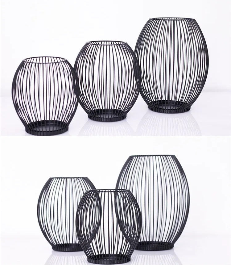 Chic Black Metal Lantern: Stylish Candle Holder for Modern Home Decor - Home Fads