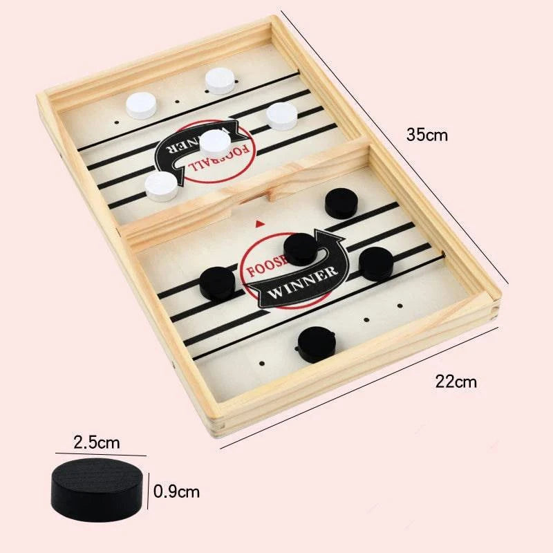 Classic Foosball Wooden Table Hockey - Catapult Chess Board Game for All Ages - Home Fads