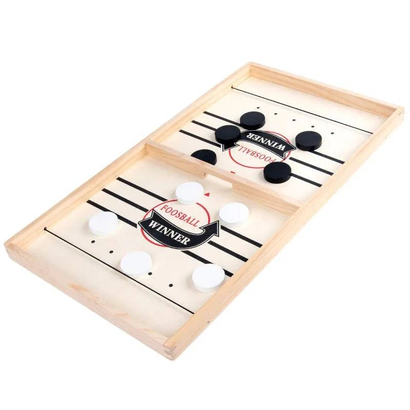 Classic Foosball Wooden Table Hockey - Catapult Chess Board Game for All Ages - Home Fads