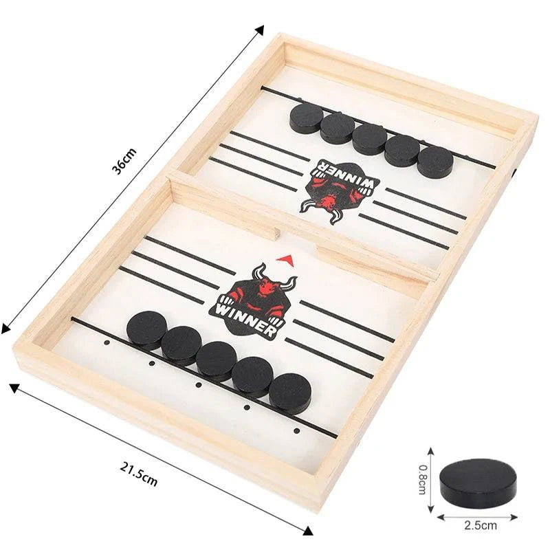 Classic Foosball Wooden Table Hockey - Catapult Chess Board Game for All Ages - Home Fads