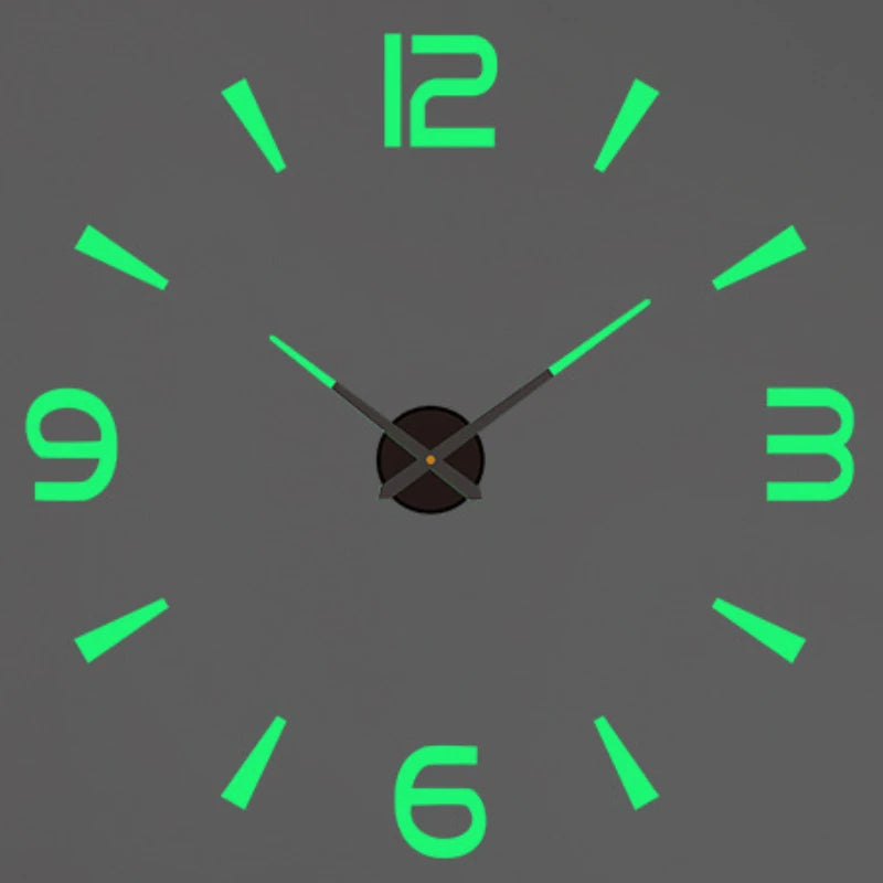 Contemporary DIY Wall Clock - Large 36 Inch Diameter - Acrylic Mirror Stickers - Home Fads