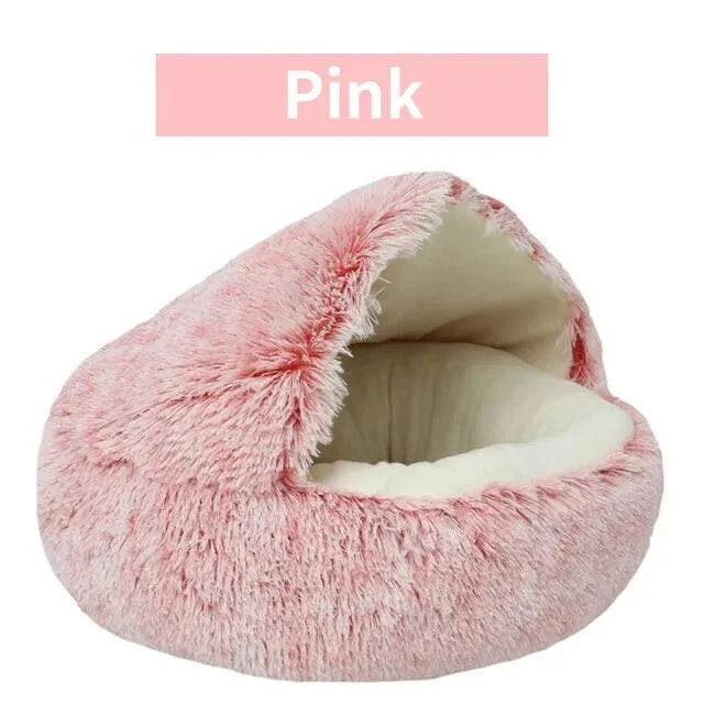 Cozy 2-in-1 Plush Pet Bed for Cats and Small Dogs - Warm Round Nest Cave with Removable Cover - Home Fads