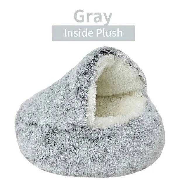 Cozy 2-in-1 Plush Pet Bed for Cats and Small Dogs - Warm Round Nest Cave with Removable Cover - Home Fads