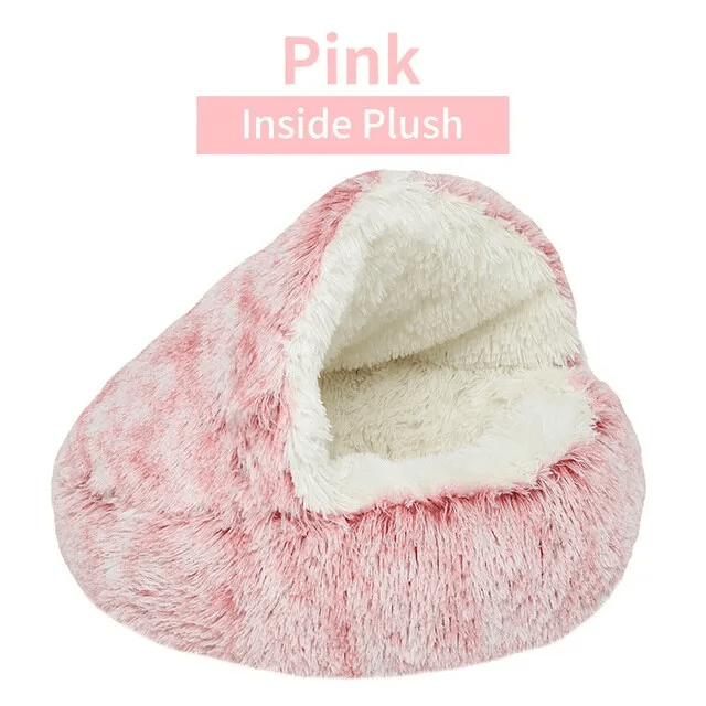 Cozy 2-in-1 Plush Pet Bed for Cats and Small Dogs - Warm Round Nest Cave with Removable Cover - Home Fads
