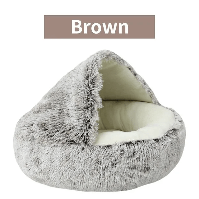 Cozy 2-in-1 Plush Pet Bed for Cats and Small Dogs - Warm Round Nest Cave with Removable Cover - Home Fads