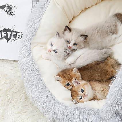 Cozy 2-in-1 Plush Pet Bed for Cats and Small Dogs - Warm Round Nest Cave with Removable Cover - Home Fads