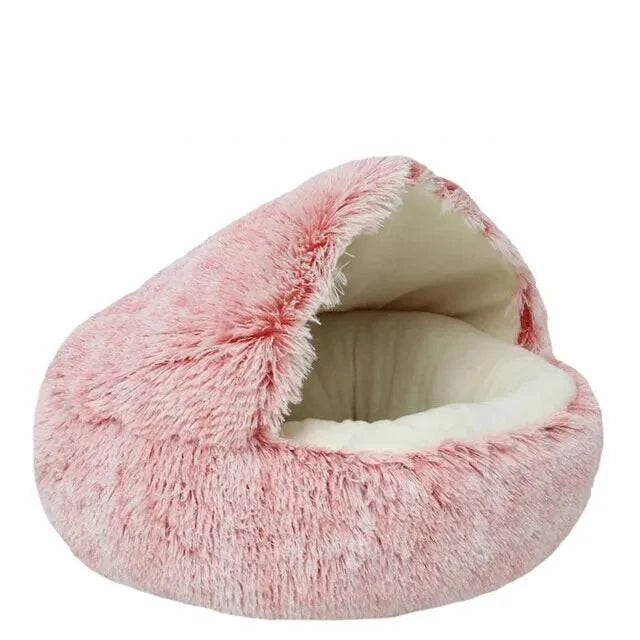 Cozy 2-in-1 Plush Pet Bed for Cats and Small Dogs - Warm Round Nest Cave with Removable Cover - Home Fads
