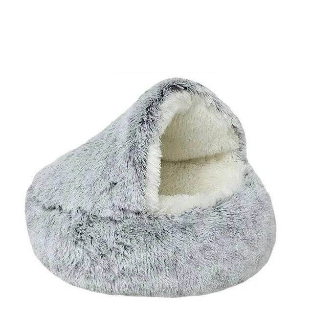 Cozy 2-in-1 Plush Pet Bed for Cats and Small Dogs - Warm Round Nest Cave with Removable Cover - Home Fads