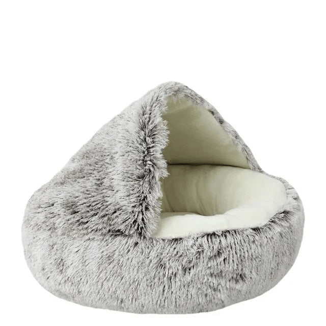 Cozy 2-in-1 Plush Pet Bed for Cats and Small Dogs - Warm Round Nest Cave with Removable Cover - Home Fads
