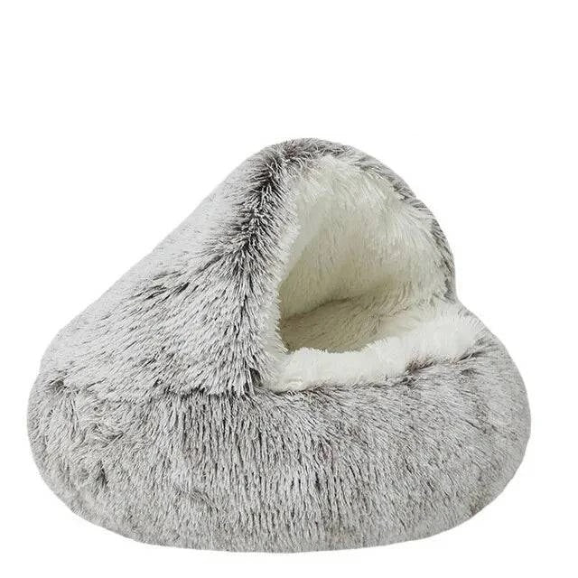 Cozy 2-in-1 Plush Pet Bed for Cats and Small Dogs - Warm Round Nest Cave with Removable Cover - Home Fads