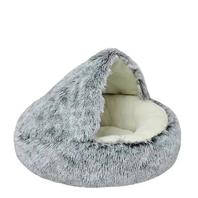 Cozy 2-in-1 Plush Pet Bed for Cats and Small Dogs - Warm Round Nest Cave with Removable Cover - Home Fads