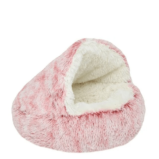 Cozy 2-in-1 Plush Pet Bed for Cats and Small Dogs - Warm Round Nest Cave with Removable Cover - Home Fads
