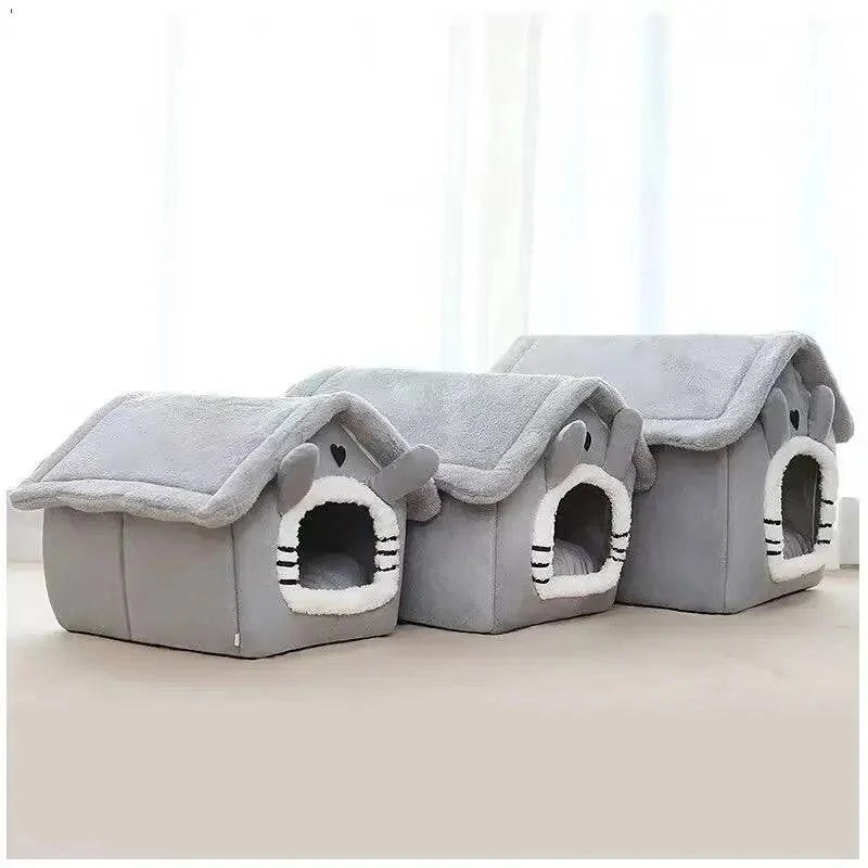 Cozy Indoor Cat / Dog Pet House with Removable Cushion - Soft Bed Tent Kennel for Small, Medium, and Large Pets - Home Fads
