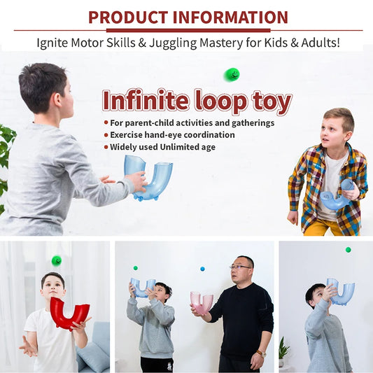 CurveTube Juggling Set – 3-Ball Motor Skills Game for Indoor and Outdoor Play - Home Fads