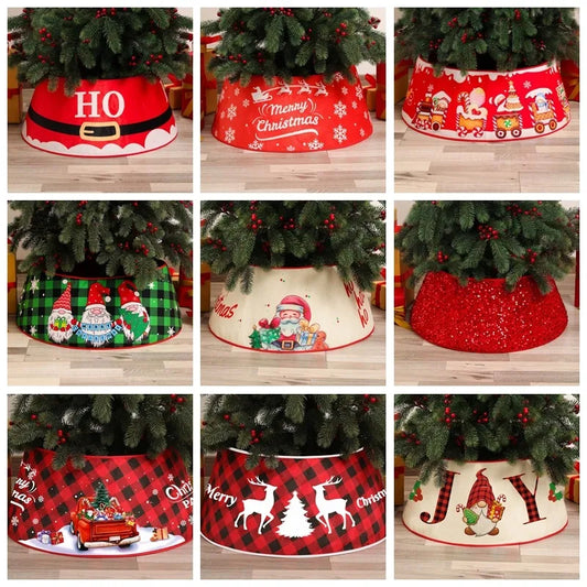 Decorative Holiday Tree Collar – Printed & Sequin Designs for Festive Décor, Plant Pots, and Celebrations, Made from Durable Non-Woven Fabric - Home Fads