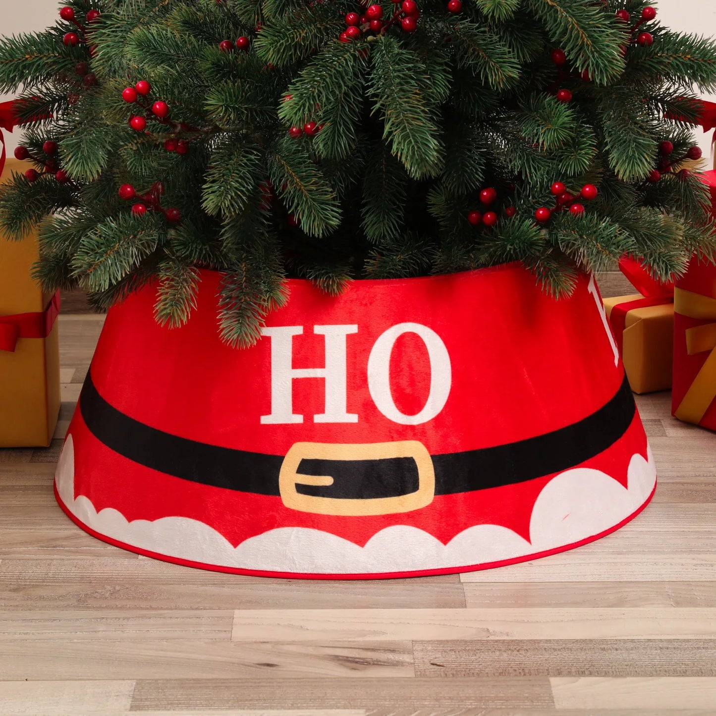 Decorative Holiday Tree Collar – Printed & Sequin Designs for Festive Décor, Plant Pots, and Celebrations, Made from Durable Non-Woven Fabric - Home Fads