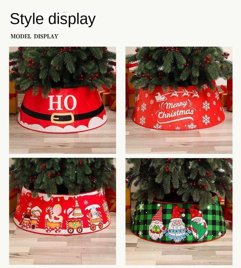 Decorative Holiday Tree Collar – Printed & Sequin Designs for Festive Décor, Plant Pots, and Celebrations, Made from Durable Non-Woven Fabric - Home Fads