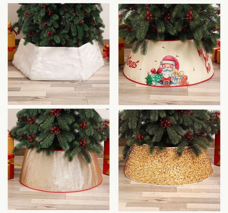 Decorative Holiday Tree Collar – Printed & Sequin Designs for Festive Décor, Plant Pots, and Celebrations, Made from Durable Non-Woven Fabric - Home Fads