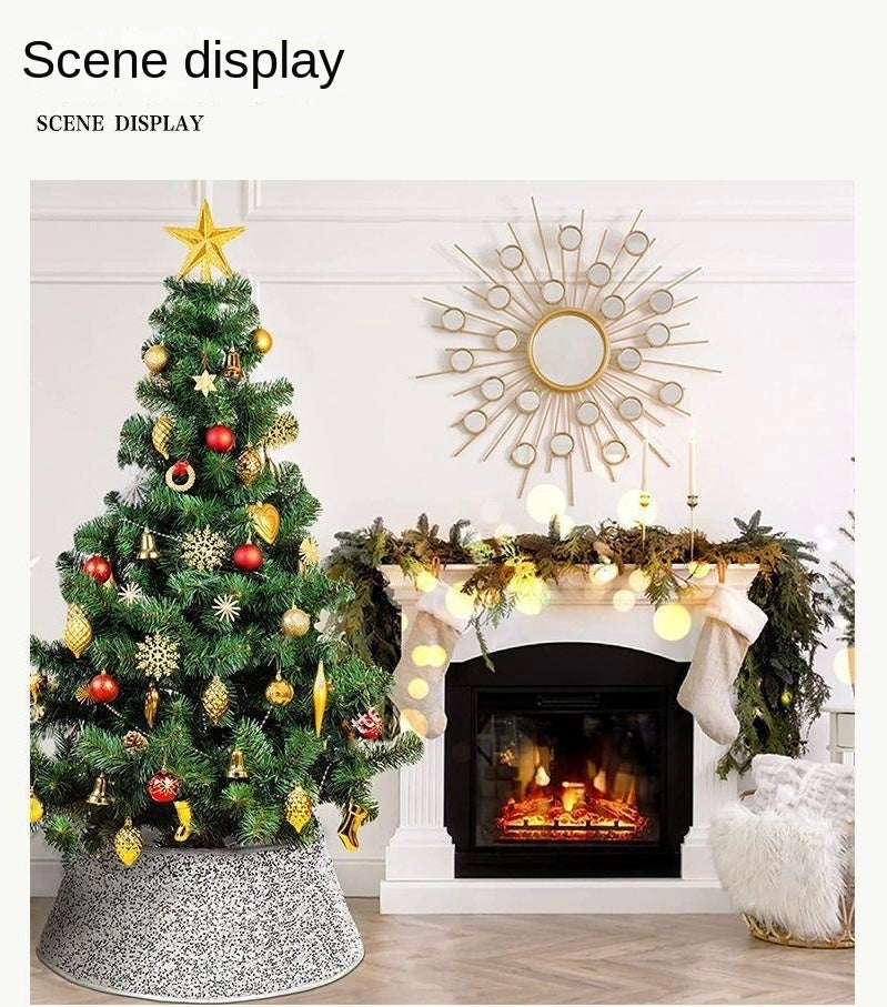 Decorative Holiday Tree Collar – Printed & Sequin Designs for Festive Décor, Plant Pots, and Celebrations, Made from Durable Non-Woven Fabric - Home Fads