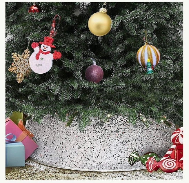 Decorative Holiday Tree Collar – Printed & Sequin Designs for Festive Décor, Plant Pots, and Celebrations, Made from Durable Non-Woven Fabric - Home Fads