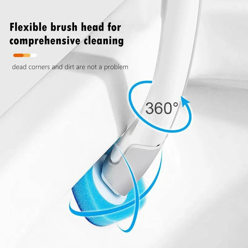 Disposable Toilet Brush Set: Wall-Mounted with Preloaded Scrubbing Solution - Touch-Free Maintenance - Home Fads