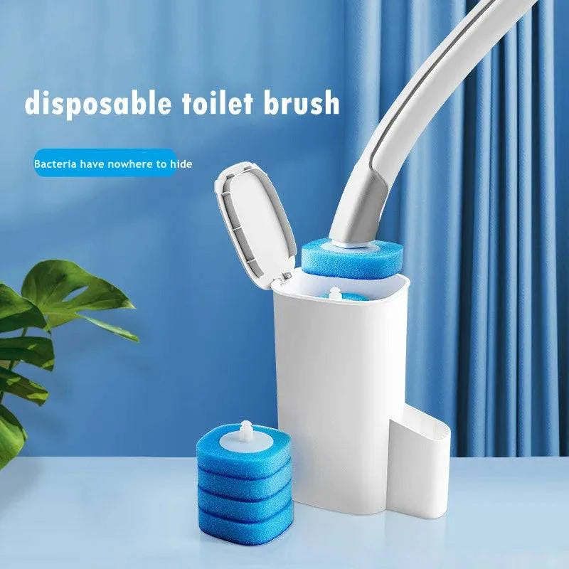 Disposable Toilet Brush Set: Wall-Mounted with Preloaded Scrubbing Solution - Touch-Free Maintenance - Home Fads