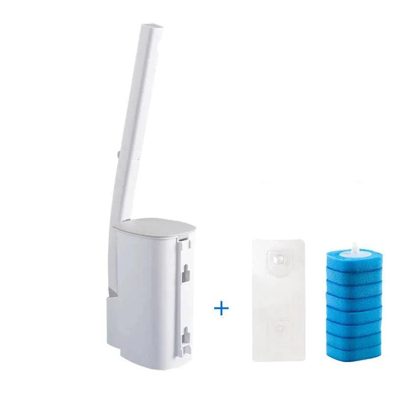 Disposable Toilet Brush Set: Wall-Mounted with Preloaded Scrubbing Solution - Touch-Free Maintenance - Home Fads