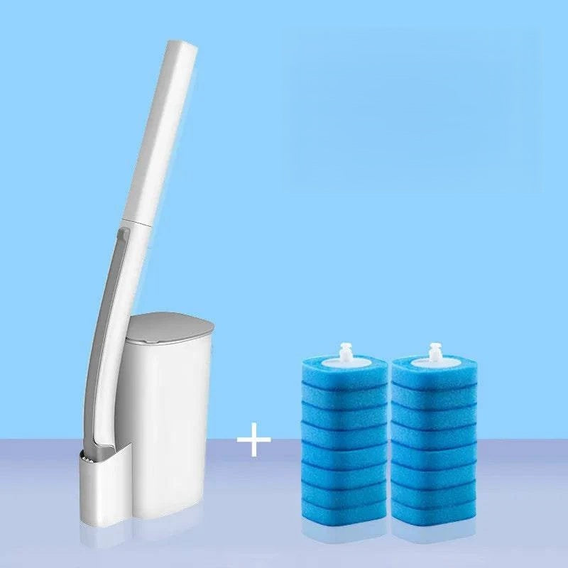 Disposable Toilet Brush Set: Wall-Mounted with Preloaded Scrubbing Solution - Touch-Free Maintenance - Home Fads