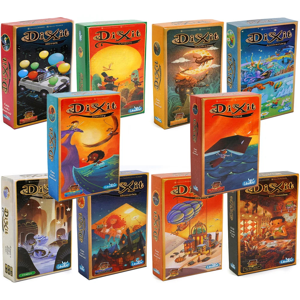 Dixit Expansion Pack - 84 Illustrated Cards: Journey, Memories, Daydreams, Harmonies, Anniversary, Revelations, Origins, Quest, Mirrors, Odyssey - Home Fads